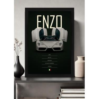 Imagem de Quadro Ferrari Enzo 2002 Com Vidro e Moldura Tamanho:21cm x 30cm (A4) 