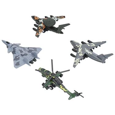 Imagem de GOWENIC Brinquedos de Modelo de Aeronave de Mini Simulação de Liga para Meninos, Brinquedos de Avião Retrátil para Crianças, Conjunto de Modelo de Aeronave 4pcs para Adereços de Jogo de Dramatização