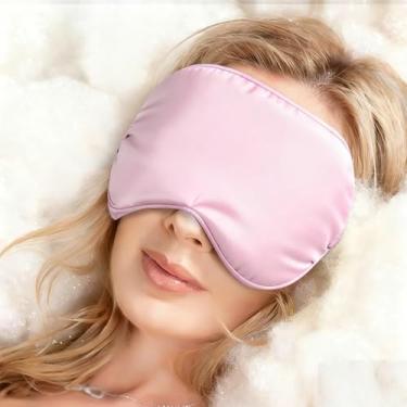 Imagem de 1 peça máscara de dormir de seda 3D multicolorida mulheres homens sombreamento dupla face portátil viagem eyepatch ferramentas de cuidados com os olhos, 22 * 12 cm (rosa)