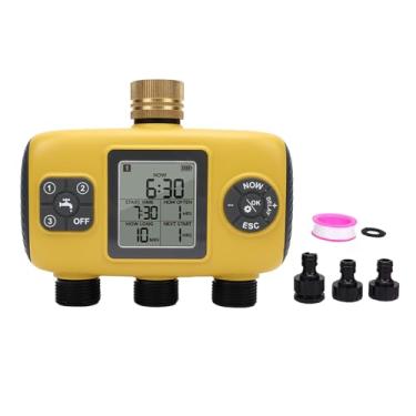 Imagem de GLOGLOW Temporizador de Aspersão de 3 Zonas, de Irrigação Manual Automático Programável Com Função de Retardo de Chuva de Entrada de Latão IPX5 para Irrigação de Jardins Gramados