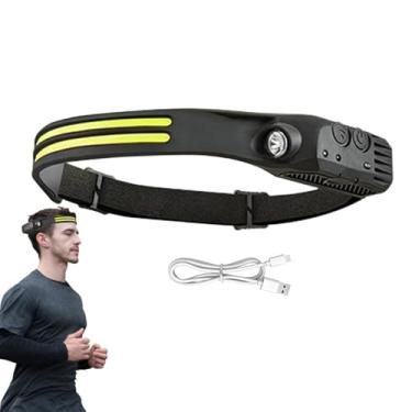 Imagem de Lanterna Frontal,230 Graus Recarregável Por USB Artigos De Campismo Com Sensor De Movimento,Lanterna De Cabeça Para Corrida Noturna - Para Mecânico Caminhada Trilho Casa
