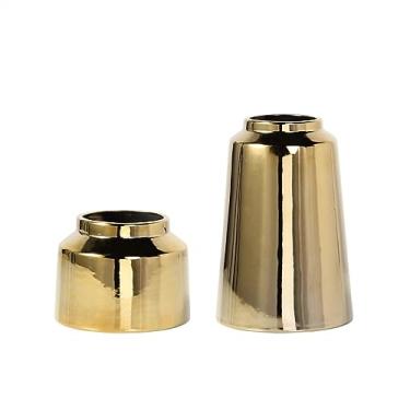 Imagem de YYBOES Vasos para flores, vasos decorativos de cerâmica criativos, vasos decorativos de arte doméstica, vasos florais minimalistas dourados para sala de estar, adequado para lareira, quarto, cozinha