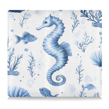 Imagem de CEBUGI Porta-luvas com porta-luvas para organização de documentos, cavalos-marinhos e peixes, 12,5 cm x 24 cm