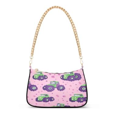 Imagem de CEBUGI Bolsa tiracolo feminina bolsa de ombro Monster Trucks elegante bolsa clutch com alça de corrente
