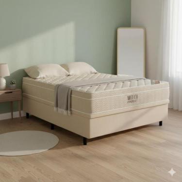 Imagem de Cama Box Baú Casal e Colchão Ortobom Airtech 138x188cm - MadeiraMadeir