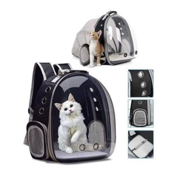 Imagem de Mochila Transporte Pet Gato Cachorro Cão Acrílico Ventilação