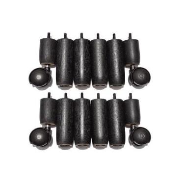 Imagem de Pés madeira 8x4 tdc preto para cama box baú casal queen ou king size -