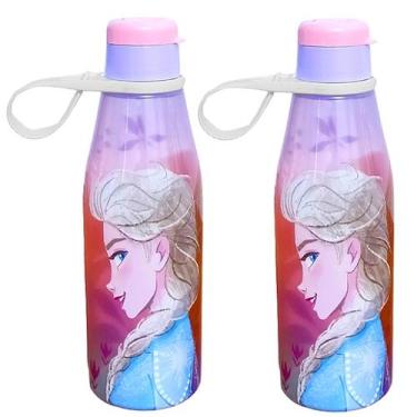 Imagem de Kit 2 Garrafas de 530ml Frozen Disney Estampada Livre BPA - Plasútil, 