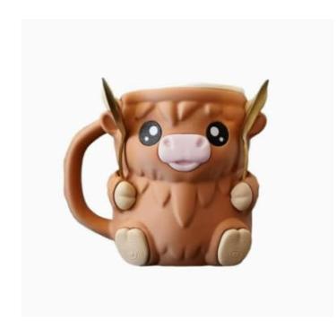 Imagem de Joyzan Suporte de cerveja de sorvete, manga de recipiente reutilizável para refrigerador de gelo de vaca, fofo, impresso em 3D, à prova de vazamento, compartimentos para casco de picolé com alça de