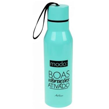 Imagem de Garrafa Termica Inox 650ml Isotermica Com Alca Emborrachada Colorida Compacta Para Academia Viagens Trabalho Esportes Presente (AZUL)