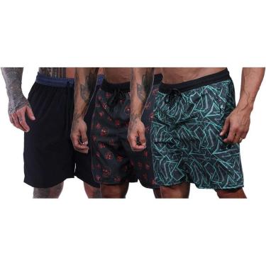 Imagem de Kit 3 Bermudas em Tactel Com Elastano MXDConceito Com Bolsos-Masculino