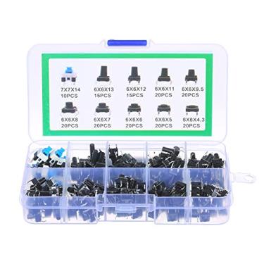 Imagem de 180PCS Interruptor de Botão Táctil Micro Momentâneo Kit Assortimento 10 Valores 6x6mm Interruptores com 4 Pinos