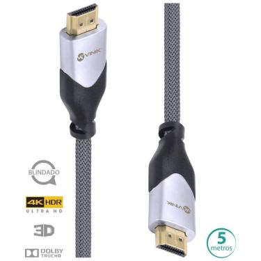 Imagem de Cabo Hdmi 2.0 4k Ultra Hd 3d Conexão Ethernet Blindado Em Nylon 5 Metros - H20b-5