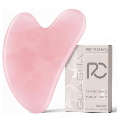 Imagem de Ferramentas faciais Gua Sha da Rena Chris, Guasha com pedra de jade natural, bastões de massagem manual para esculpir o maxilar e reduzir o inchaço, ferramenta de massagem facial, cuidados com a pele