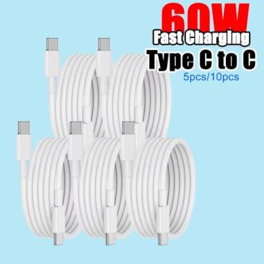 Imagem de [5 cabos de carregamento rápido] 5 cabos de carregamento rápido USB-C para USB-C, cabos de sincronização de dados de alta velocidade de 20 W, compatíveis com iPhone 15/16 Series