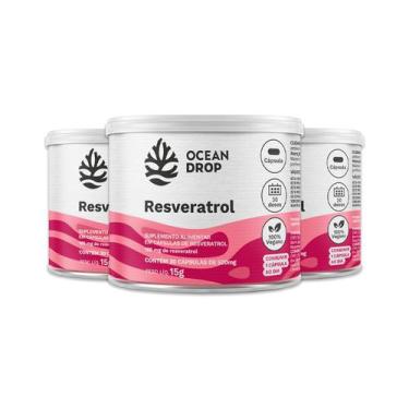Imagem de Kit 3 Resveratrol Ocean Drop 30 Cápsulas