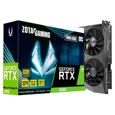 Imagem de Placa de Vídeo Zotac RTX 3060 Twin Edge OC, 12GB GDDR6, 192-Bits, Ray Tracing - ZT-A30600H-10M
