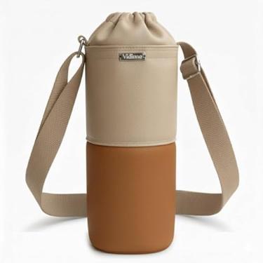 Imagem de Bolsa Térmica (BEGE COM CARAMELO) RAMIERE para Garrafa de 1,5 LITROS ml em Couro Sintético - Coleção Cores VERÃO 2026