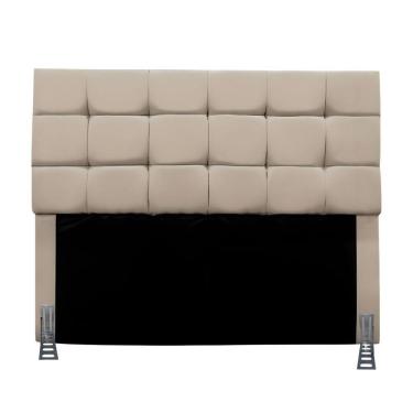 Imagem de Cabeceira Casal 140 Cm Estofada Mali Em Suede Com Frame Bege