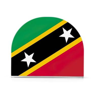 Imagem de Porta-guardanapos de banho com bandeira de São Cristóvão Nevis, suporte de guardanapo de coquetel de acrílico para tecido de coquetel, suporte de guardanapo de pé para organizar papel de cozinha