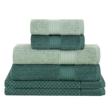 Imagem de Buddemeyer, Jogo Toalha de Banho Buddemeyer 6 Peças Luxo Fio Penteado Premium Alta Absorção Cor:Verde C. 3265 e Verde F. 3074