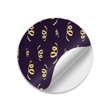 Imagem de Ladrilho Decorativo de Cerâmica Estampa Festiva Azul com Serpentinas Douradas