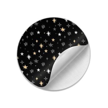 Imagem de Ladrilho Decorativo de Cerâmica Estampa Mão Desenhada Estrelas Preto