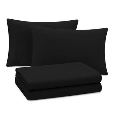 Imagem de Jogo de Cama Microfibra Anti-Alergênico – Toque Aveludado Diversas Cores(preto,Solteiro 2 Peças)