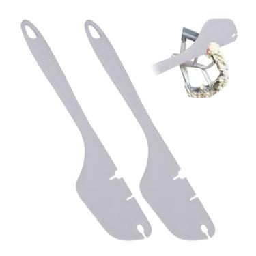 Imagem de Pacote com 2 espátulas de silicone, batedeira, raspador, compatível com acessórios de batedeira KitchenAid, funciona em batedores planos, batedores e ganchos de massa (cinza)