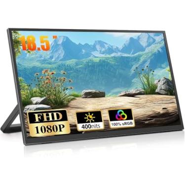 Imagem de Monitor Portátil 18,5'', FHD 1080P, Suporta Duas Interfaces USB-C/HDMI, Plug And Play, Alto Contraste 1000:1, Monitor Portatil para Notebook, Computadores, Celular, para PS, Segunda Tela
