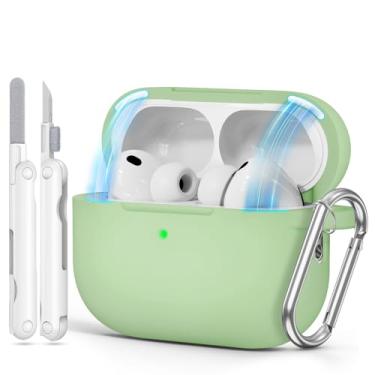 Imagem de MCTOPZO Capa para AirPods Pro 3 com trava magnética, capa protetora de silicone macio para Apple AirPods Pro 3ª geração com kit de limpeza, capa para AirPod Pro 3 2025 com chaveiro para mulheres e