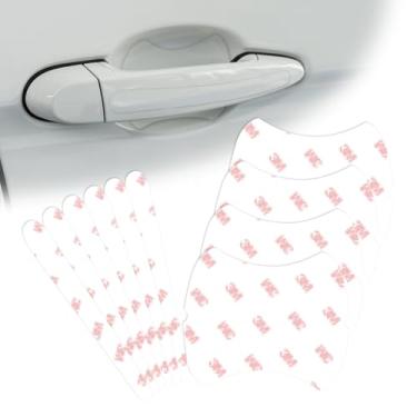 Imagem de Conjunto de 10 peças de protetor de maçaneta de porta de carro transparente – capa adesiva de tigela de alça antiarranhões para copos de porta e tiras multiuso, espelhos e bordas de porta, acessórios