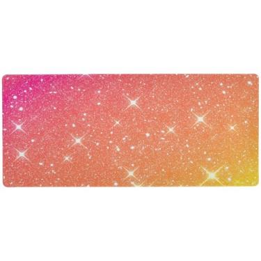 Imagem de Mouse pad laranja com glitter para controle de precisão de jogos, mouse pad grande para jogos, 89,9 x 39,9 cm, mouse pad gamer