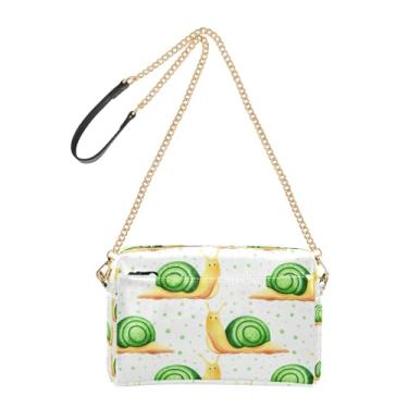 Imagem de Joitme Bolsa feminina transversal para celular bolsa de ombro de couro PU com alça de corrente caracóis fofos de desenho animado