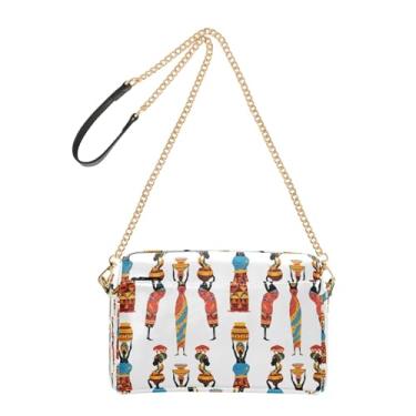 Imagem de Joitme Elegante bolsa de ombro feminina africana branca com alça de couro PU para celular