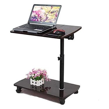 Imagem de Mesa de cabeceira lateral exclusiva em forma de C, mesa de cabeceira para sofá, mesa lateral, mesa de trabalho, mesa de estudo, computador móvel, altura ajustável, ângulo ajustável adequado para