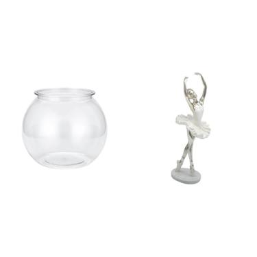 Imagem de Whtkoph Aquário Pequeno E Transparente em Forma de Miniatura de Dançando, Escultura Artística Moderna E Criativa para Decoração de Mesa, Escritório E C