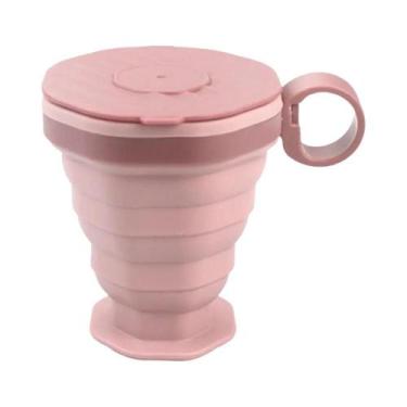 Imagem de Copo De Café Portátil Dobrável Com Tampa Copo De Água Para Viagem Copo