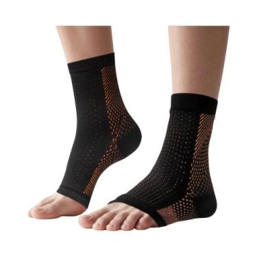 Imagem de Meias De Compressão Unissex Sem Dedos Para Neuropatia, Fascite Plantar