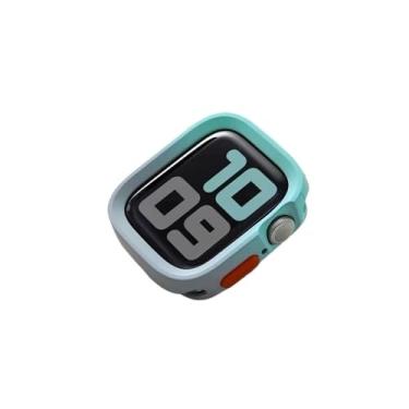 Imagem de FFHDJL Capa de silicone macio para Apple Watch 10 9 8 7 6 SE 5 capa esportiva fosca antiqueda para iWatch 49 mm, 41 mm, 40 mm, 44 mm, 45 mm, 42 mm e 46 mm (verde-azul, ultra 2 de 49 mm)