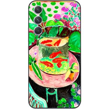 Imagem de Berkin Arts Capa artística de silicone compatível com Samsung Galaxy A54 5G Koi Fish Water Lily Botanical (peixinho dourado de Henri Matisse)