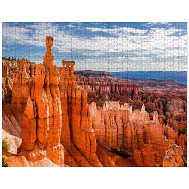 Imagem de Quebra-cabeça de madeira Bryce Canyon National Park EUA 1000 peças de quebra-cabeça de foto personalizado para adultos, amigos, presentes para casamento, aniversário, dia dos namorados, decoração de