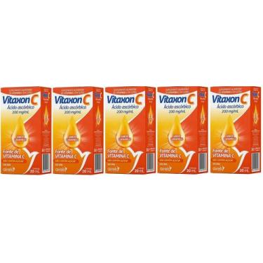 Imagem de Vitaxon C Vitamina C Gotas 200mg 100% IDR 20ml 5 Unidades - Airela