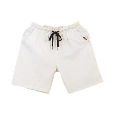 Imagem de Bermudas Masculinas De Verão Em Algodão E Linho Respirável, Cor Sólida
