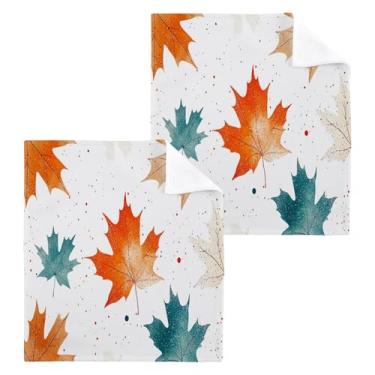 Imagem de xigua Toalhas de mão de algodão com folhas de bordo, toalhas multiusos e absorventes toalhas de rosto macias para a pele para banheiro, cozinha, hotel, academia, panos de lavagem, pacote com 6, 30 x