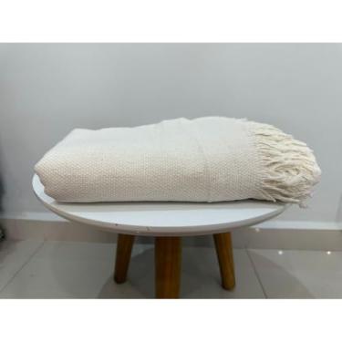 Imagem de Manta Para Sofá Gigante 2,40 x 1,80 Capa Protetora Decorativa Algodão Cama Colcha Coberta(Branco Cru)