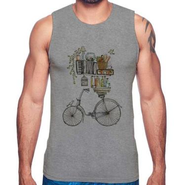 Imagem de Regata Bicicleta e Livros - Foca na Moda, Cinza, GGG