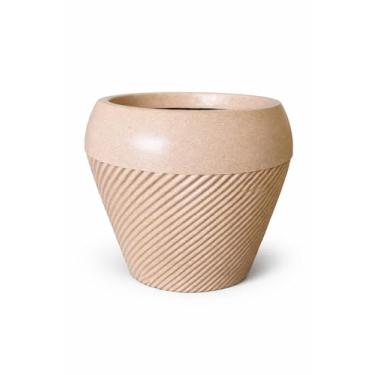 Imagem de VASOS POLIETILENO BOJO LINEAR DECORATIVO P/PLANTAS/JARDINS/ESCRITÓRIOS LUXO (BEGE)