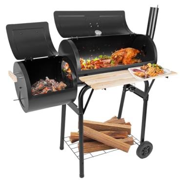 Imagem de Combo de defumador a carvão, churrasqueira e defumadores para pátio ao ar livre, quintal, acampamento