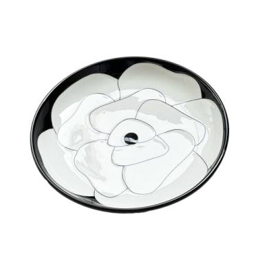 Imagem de Conjunto de utensílios de mesa de cerâmica camélia em relevo para uso doméstico - prato de 20 cm